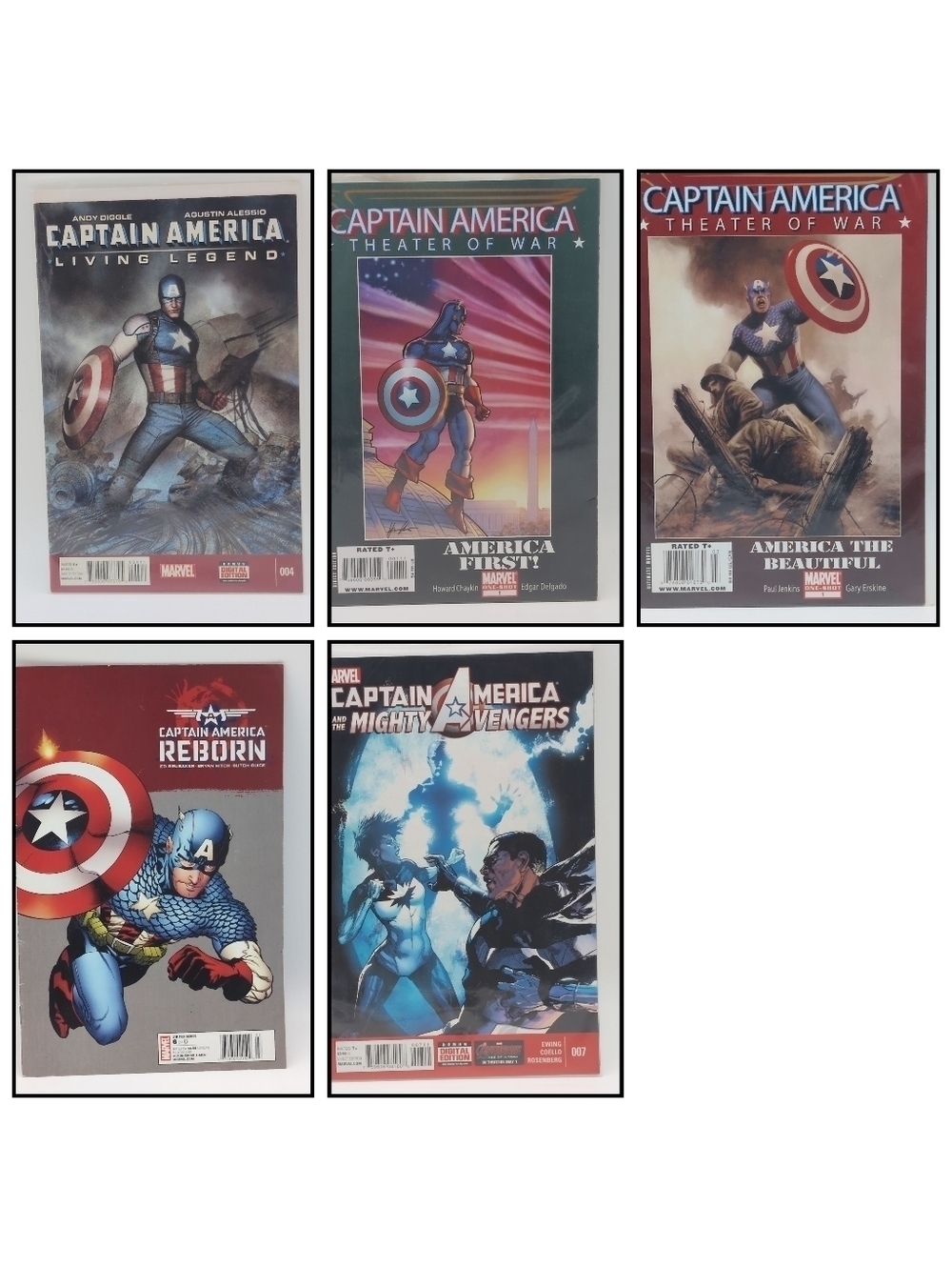 Marvel Captain America Comic Set Of Five Living Legend, Theater Of War, Reborn+